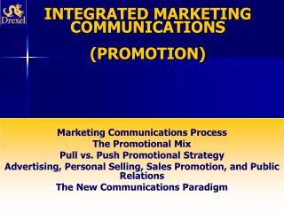 INTEGRATED MARKETING COMMUNICATIONS (PROMOTION)