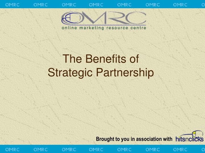 the benefits of strategic partnership