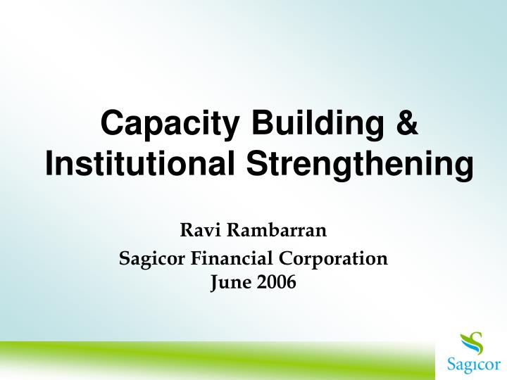 capacity building institutional strengthening