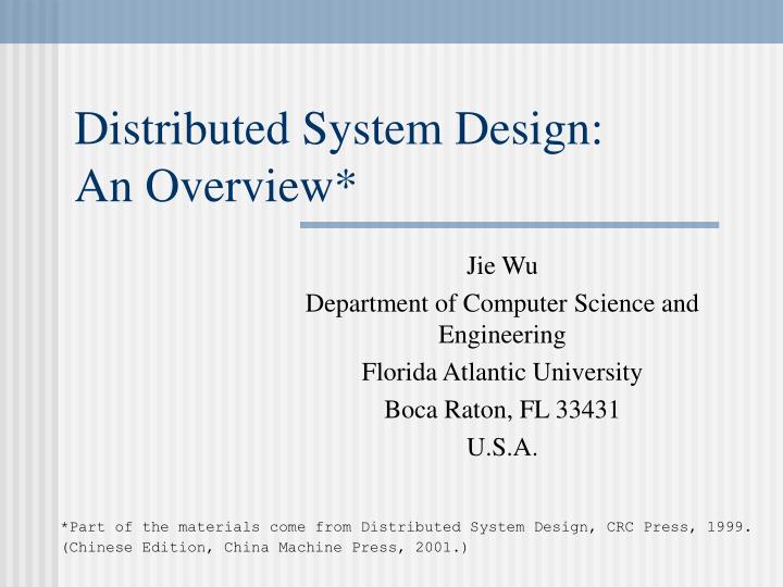 distributed system design an overview