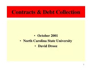 Contracts &amp; Debt Collection
