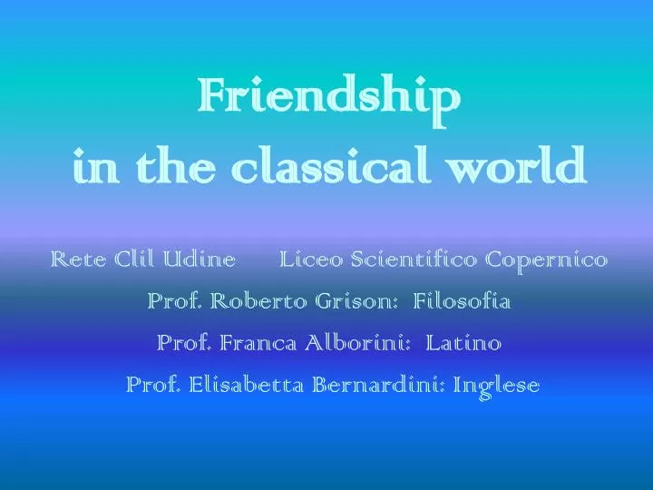 friendship in the classical world