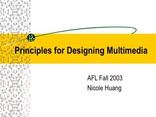 Principles for Designing Multimedia