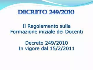 Decreto 249/2010
