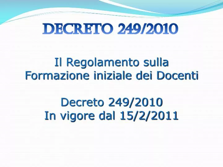 decreto 249 2010