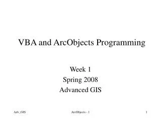 VBA and ArcObjects Programming