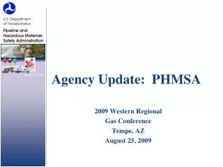 Agency Update: PHMSA