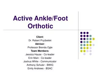 Active Ankle/Foot Orthotic
