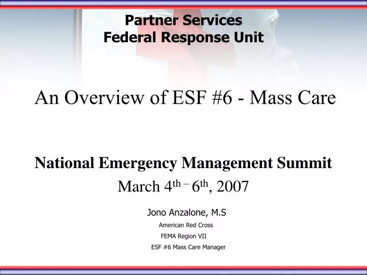 an overview of esf 6 mass care