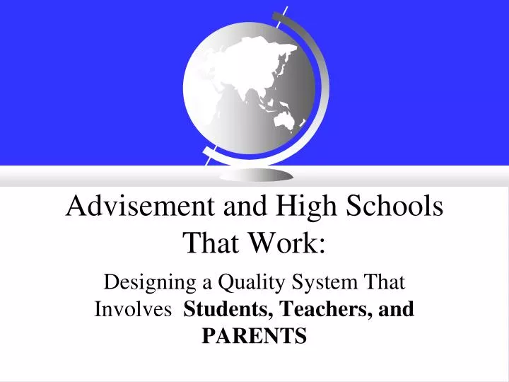 advisement and high schools that work