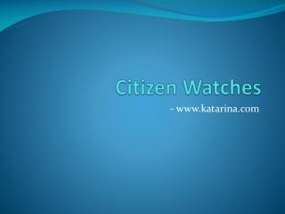 Citizen Eco Watches