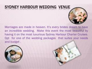 Sydney Harbour Wedding venue