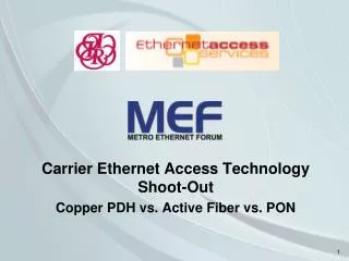 Carrier Ethernet Access Technology Shoot-Out Copper PDH vs. Active Fiber vs. PON