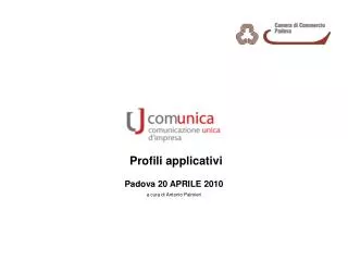 Profili applicativi Padova 20 APRILE 2010 a cura di Antonio Palmieri