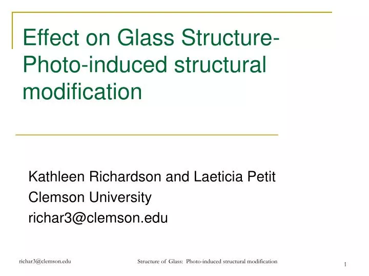 effect on glass structure photo induced structural modification