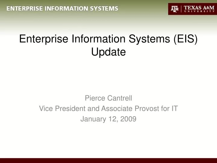 enterprise information systems eis update
