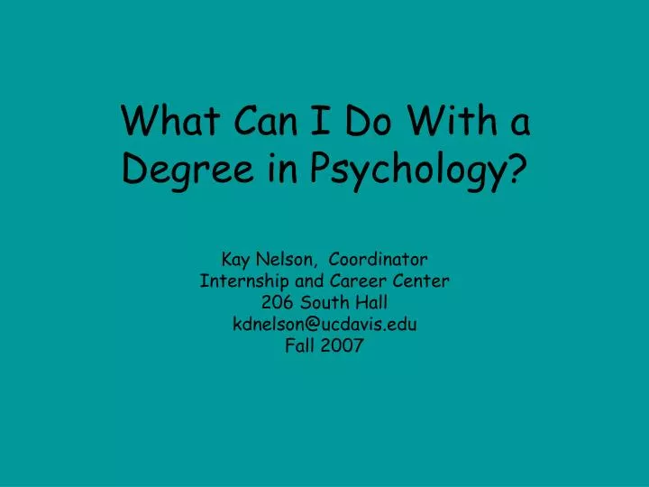 what can i do with a degree in psychology