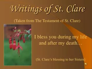 Writings of St. Clare