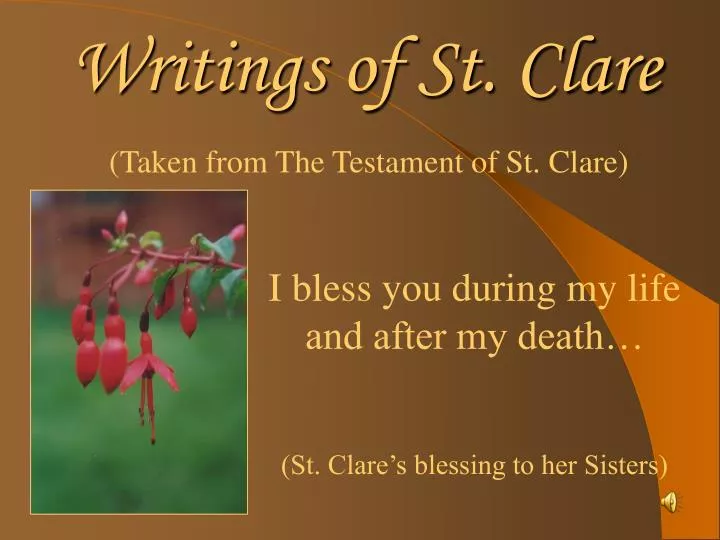 writings of st clare