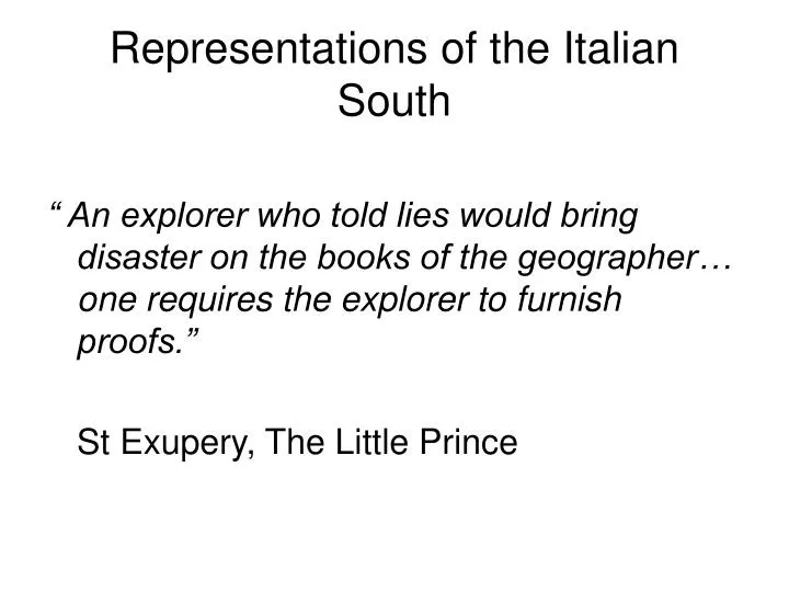 representations of the italian south