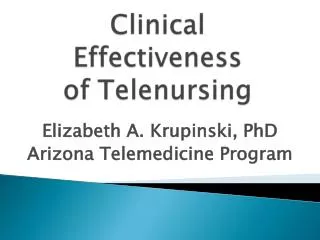 Elizabeth A. Krupinski, PhD Arizona Telemedicine Program