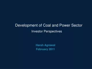 Development of Coal and Power Sector
