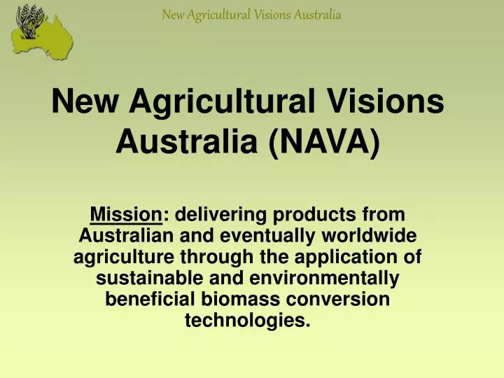 new agricultural visions australia nava