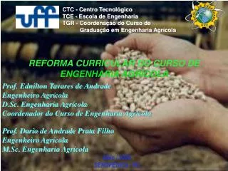 REFORMA CURRICULAR DO CURSO DE ENGENHARIA AGRÍCOLA