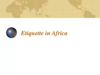 Etiquette in Africa
