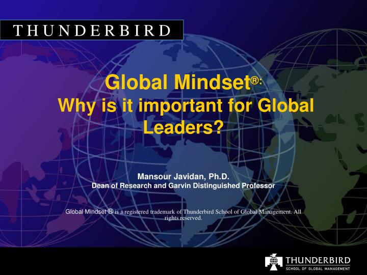 global mindset why is it important for global leaders