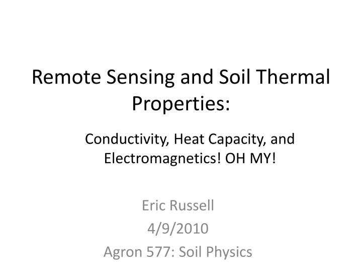 remote sensing and soil thermal properties