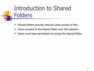 Introduction to Shared Folders