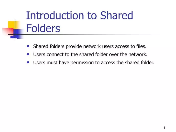 introduction to shared folders