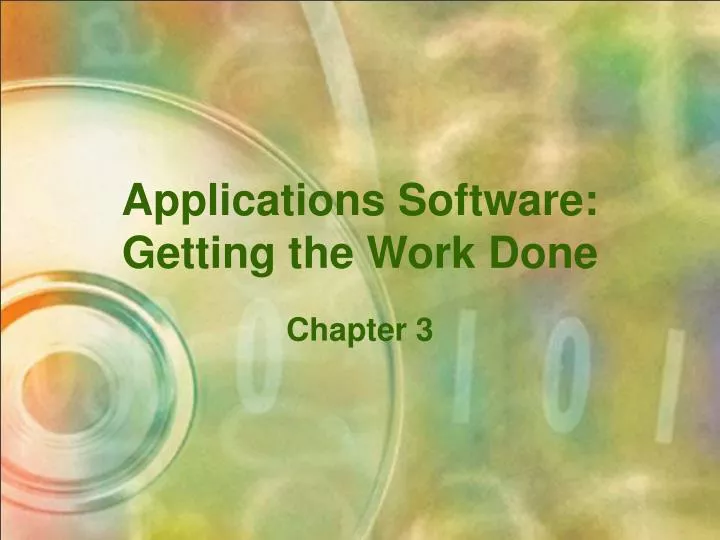 applications software getting the work done