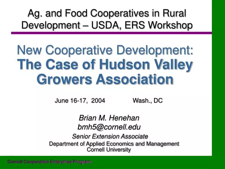 new cooperative development the case of hudson valley growers association