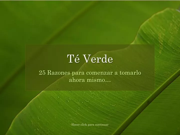 25 razones para comenzar a tomarlo ahora mismo