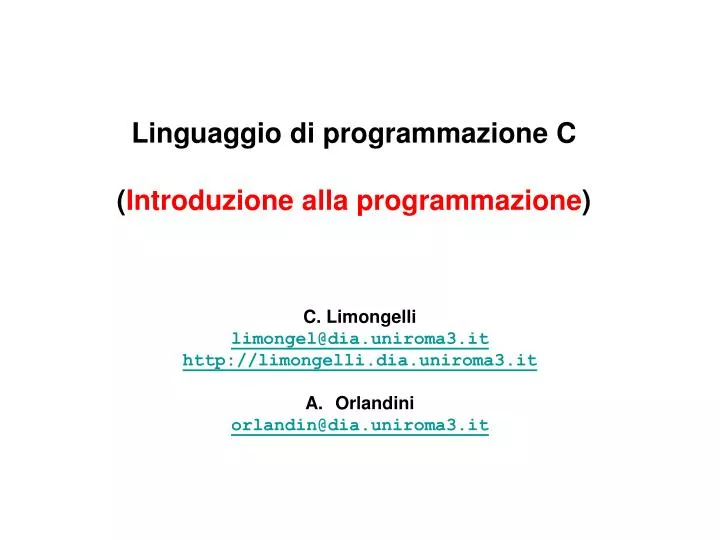 linguaggio di programmazione c introduzione alla programmazione