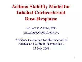 Asthma Stability Model for Inhaled Corticosteroid Dose-Response