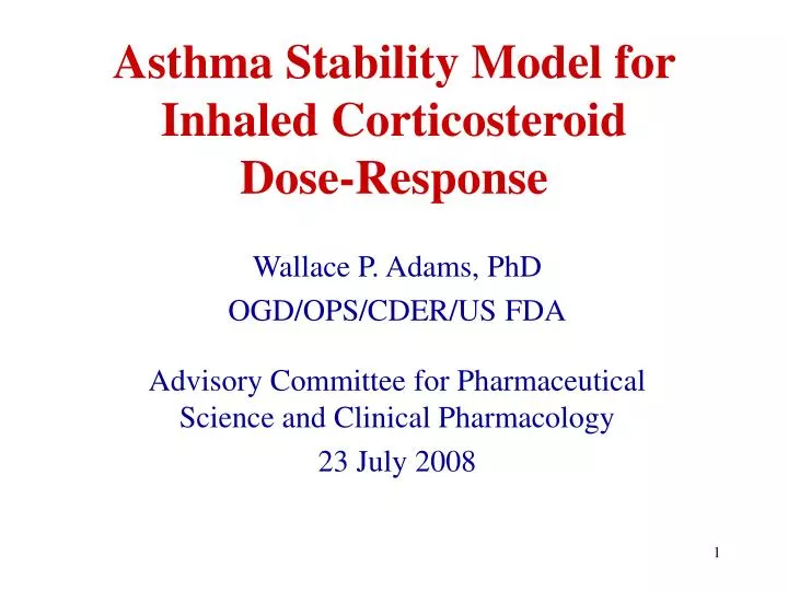 asthma stability model for inhaled corticosteroid dose response