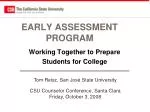EARLY ASSESSMENT PROGRAM - slide 1