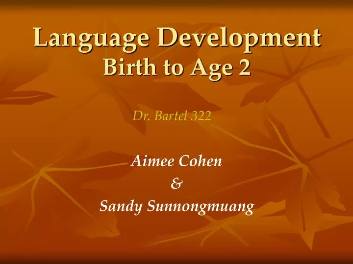 language development birth to age 2