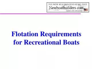 Flotation Requirements for Recreational Boats