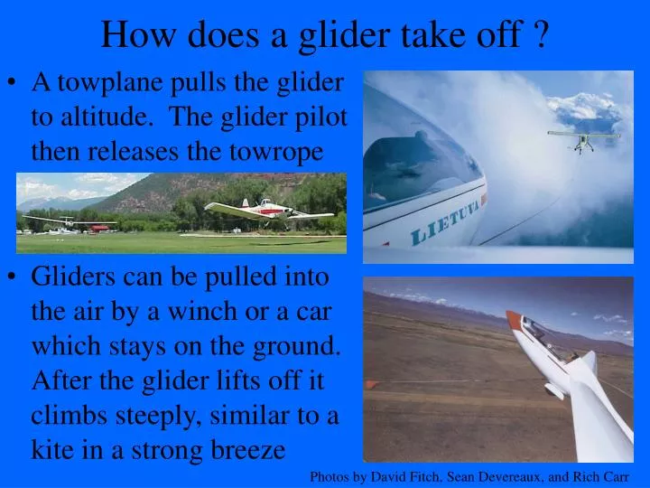how does a glider take off