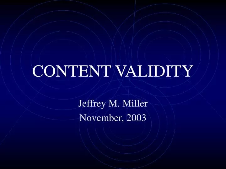 content validity