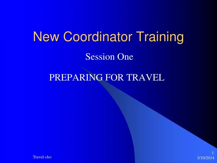 new coordinator training