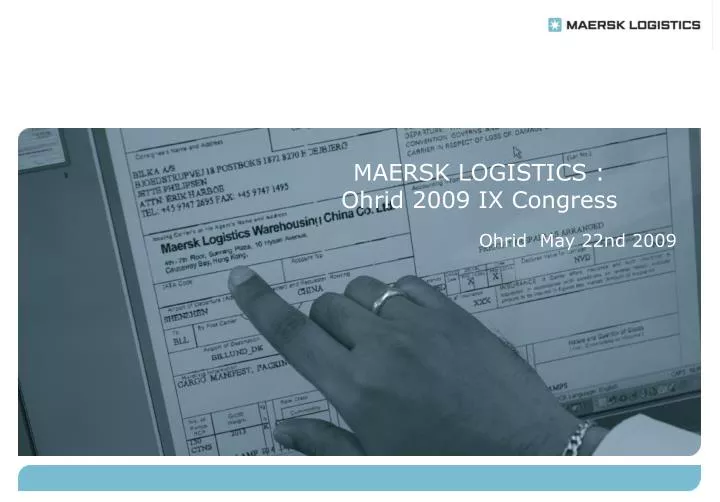 maersk logistics ohrid 2009 ix congress