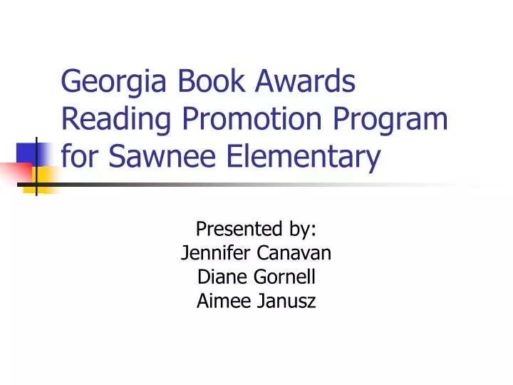 georgia book awards reading promotion program for sawnee elementary