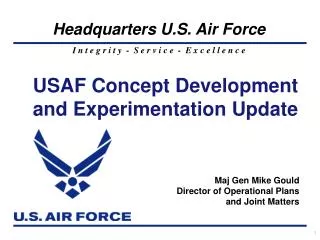 USAF Concept Development and Experimentation Update