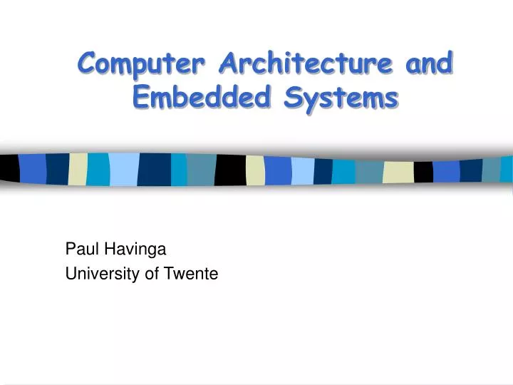 computer architecture and embedded systems