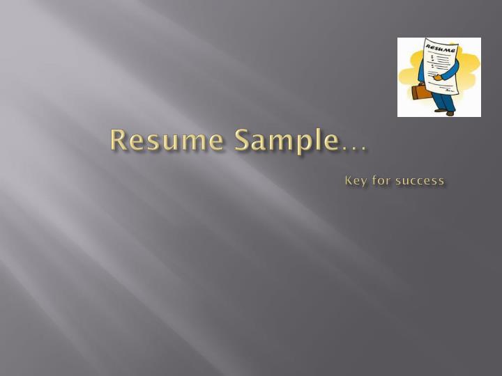 resume sample key for success